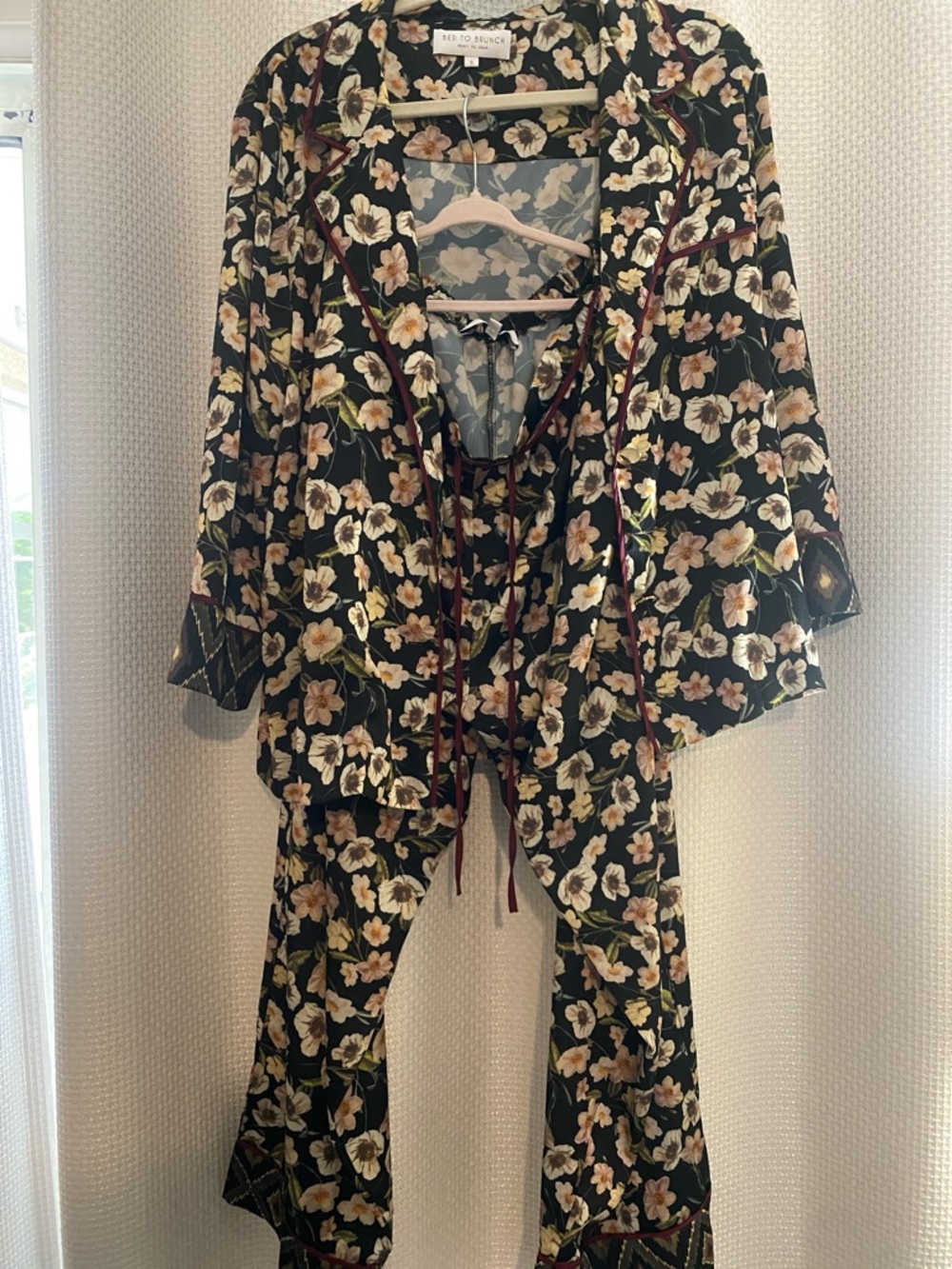Floral Black Pajama Set